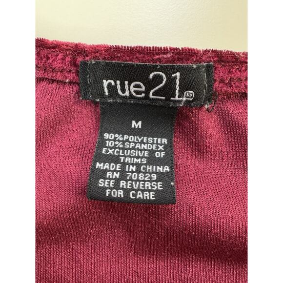 VTG Rue 21 Womens Velvet Flowy Tank M Red Goth Y2K 90s Grunge Boho Beachy Fairy - Picture 8 of 12